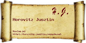 Horovitz Jusztin névjegykártya